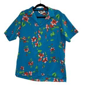 Hilo Hattie Aloha Shirt VINTAGE 80s Mens Large Camp Collar Short Sleeve USA Made